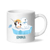Personalised Penguin & Polar Bear Mug - Custom Name Kids Cup - Cute Arctic Animal Friends Design - 11oz or 6oz - NZ Made