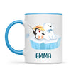 Personalised Penguin & Polar Bear Mug - Custom Name Kids Cup - Cute Arctic Animal Friends Design - 11oz or 6oz - NZ Made