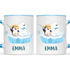 Personalised Penguin & Polar Bear Mug - Custom Name Kids Cup - Cute Arctic Animal Friends Design - 11oz or 6oz - NZ Made