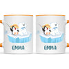 Personalised Penguin & Polar Bear Mug - Custom Name Kids Cup - Cute Arctic Animal Friends Design - 11oz or 6oz - NZ Made