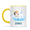 Personalised Penguin & Polar Bear Mug - Custom Name Kids Cup - Cute Arctic Animal Friends Design - 11oz or 6oz - NZ Made