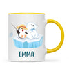 Personalised Penguin & Polar Bear Mug - Custom Name Kids Cup - Cute Arctic Animal Friends Design - 11oz or 6oz - NZ Made