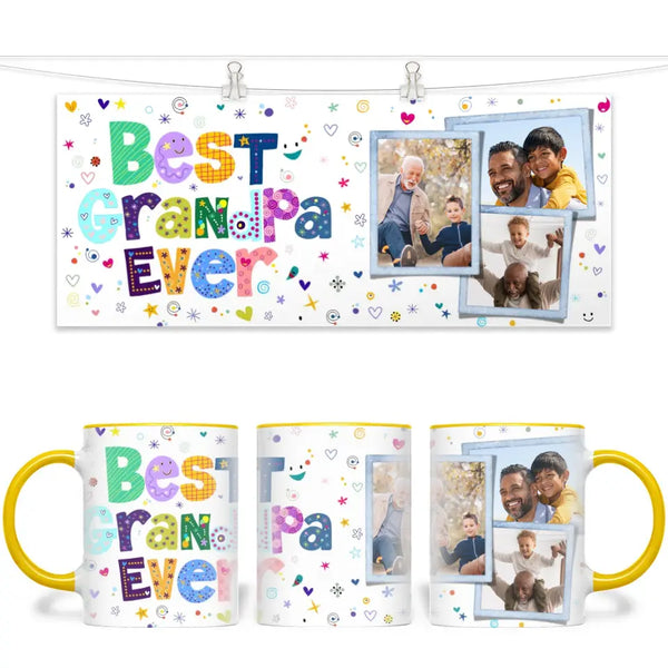 Personalised Best Grandpa Ever Photo Collage Mug - Custom Photo Gift for Grandad - 11oz - NZ Made