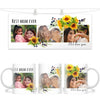 Personalised Best Mom Ever Photo Collage Mug with Sunflowers - Custom Photo Gift for Mum - 11oz - NZ Made