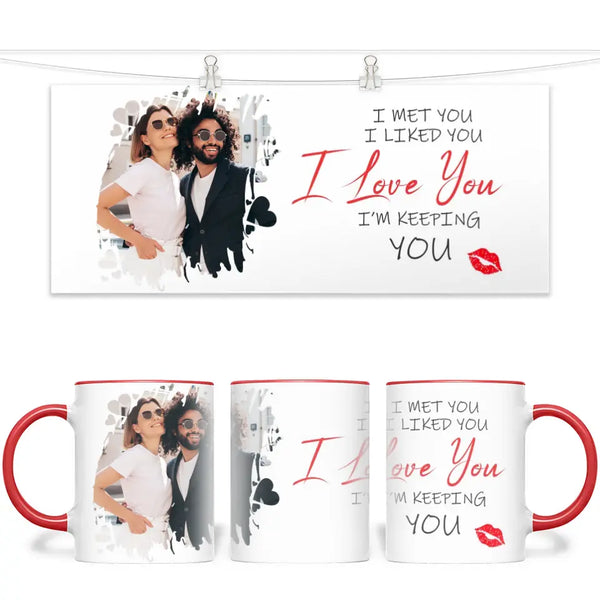 Personalised Couples Photo Mug - I Met You I Liked You I Love You - Romantic Custom Photo Gift - 11oz Ceramic - NZ Made