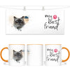 Personalised Cat Lovers Mug - Heart Frame Photo & My Best Friend Quote - Custom Pet Gift - 11oz Ceramic - NZ Made
