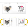 Personalised Cat Lovers Mug - Heart Frame Photo & My Best Friend Quote - Custom Pet Gift - 11oz Ceramic - NZ Made