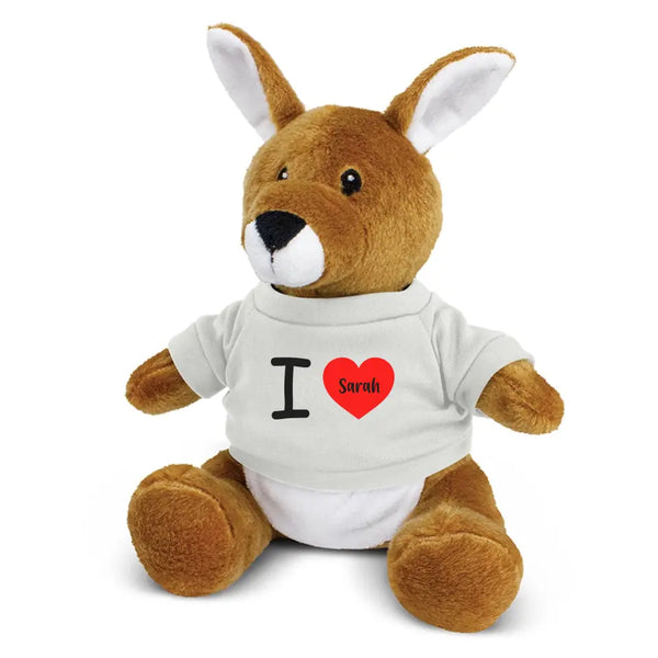 Personalised Kangaroo Plush Toy With "I Love You" Message And Custom Name
