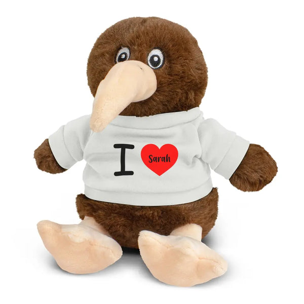 Personalised Kiwi Plush Toy With "I Love You" Message And Custom Name