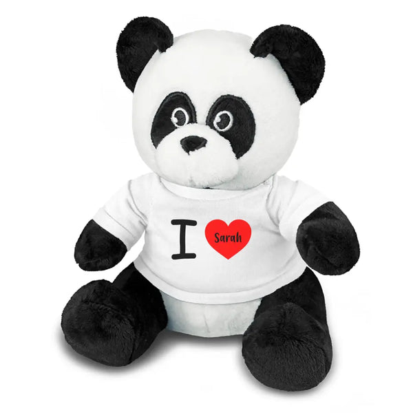 Personalised Panda Plush Toy With "I Love You" Message And Custom Name