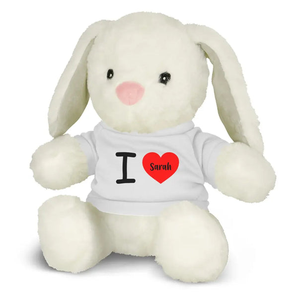 Personalised Rabbit Plush Toy With "I Love You" Message And Custom Name