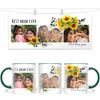 Personalised Best Mom Ever Photo Collage Mug with Sunflowers - Custom Photo Gift for Mum - 11oz - NZ Made