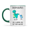 Personalised Daddysaurus Mug - Custom Dinosaur Dad Mug with Kids Names - Father’s Day Gift - Cute Personalised Coffee Cup for Dad