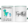 Personalised Daddysaurus Mug - Custom Dinosaur Dad Mug with Kids Names - Father’s Day Gift - Cute Personalised Coffee Cup for Dad