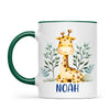 Personalised Giraffe Mug - Custom Name Kids Cup - Safari Animal Theme - Ceramic or Enamel - 11oz, 6oz, or Camping Mug - NZ Made
