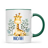 Personalised Giraffe Mug - Custom Name Kids Cup - Safari Animal Theme - Ceramic or Enamel - 11oz, 6oz, or Camping Mug - NZ Made