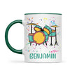 Personalised Drum Set Mug - Custom Name Kids Cup - Music Lover Gift - Ceramic or Enamel - 11oz, 6oz, or Camping Mug - NZ Made