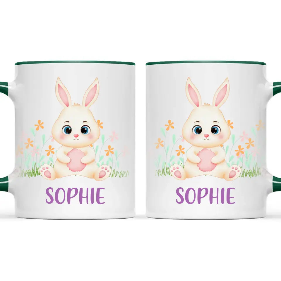 Personalised Bunny Mug - Custom Name Kids Cup - Cute Rabbit Design - 11oz or 6oz - NZ Made