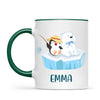 Personalised Penguin & Polar Bear Mug - Custom Name Kids Cup - Cute Arctic Animal Friends Design - 11oz or 6oz - NZ Made