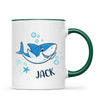 Personalised Shark Mug - Custom Name Kids Cup - Fun Ocean Shark Design - 11oz or 6oz - NZ Made