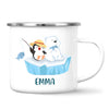 Personalised Penguin & Polar Bear Mug - Custom Name Kids Cup - Cute Arctic Animal Friends Design - 11oz or 6oz - NZ Made