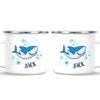 Personalised Shark Mug - Custom Name Kids Cup - Fun Ocean Shark Design - 11oz or 6oz - NZ Made