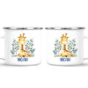 Personalised Giraffe Mug - Custom Name Kids Cup - Safari Animal Theme - Ceramic or Enamel - 11oz, 6oz, or Camping Mug - NZ Made