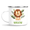 Personalised Lion Mug - Custom Name Kids Cup - Safari Animal Theme - Ceramic or Enamel - 11oz, 6oz, or Camping Mug - NZ Made