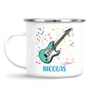 Personalised with Name, Electric Guitar Music Kids Mug – Customised Musical Theme Cup for Children – Available in 11oz, 6oz & Enamel Options