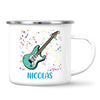 Personalised with Name, Electric Guitar Music Kids Mug – Customised Musical Theme Cup for Children – Available in 11oz, 6oz & Enamel Options