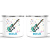Personalised with Name, Electric Guitar Music Kids Mug – Customised Musical Theme Cup for Children – Available in 11oz, 6oz & Enamel Options