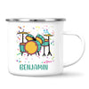 Personalised Drum Set Mug - Custom Name Kids Cup - Music Lover Gift - Ceramic or Enamel - 11oz, 6oz, or Camping Mug - NZ Made