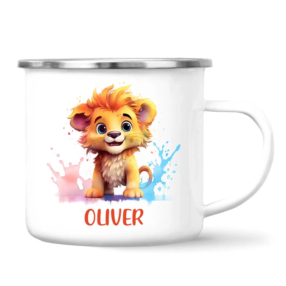 Personalised Lion Kids Cup - Custom Name 11oz, 6oz, or Enamel - Cute Jungle Animal Mug for Boys & Girls - New Zealand Made