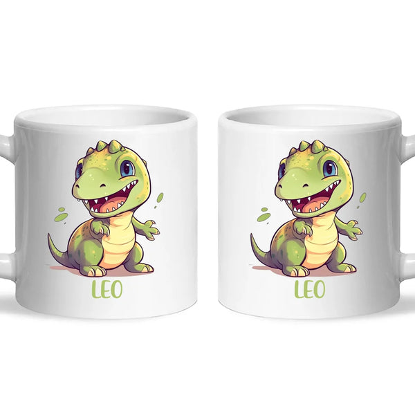 Personalised Cute Dinosaur Kids Cup - Custom Name Dino Mug - 11oz, 6oz or Enamel - Fun Dinosaur Gift for Kids - NZ Made