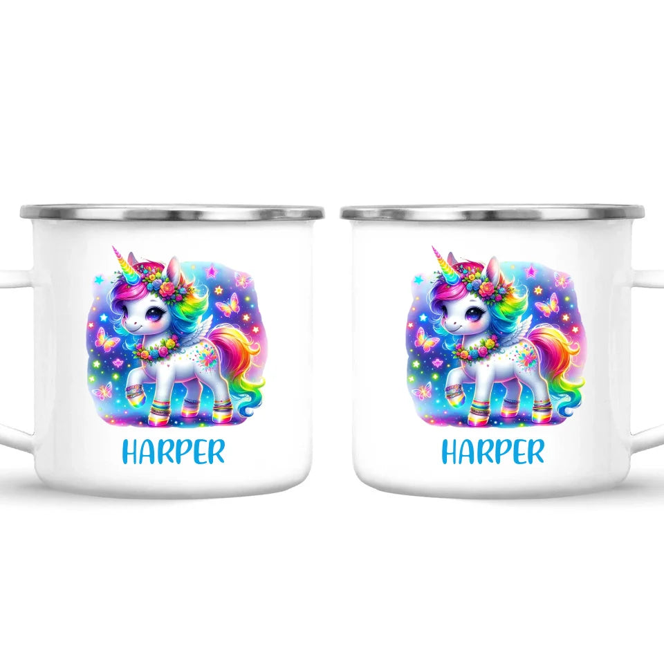 Personalised Magical Unicorn Kids Cup - Custom Name Rainbow Unicorn Mug - 11oz, 6oz or Enamel - NZ Made Gift