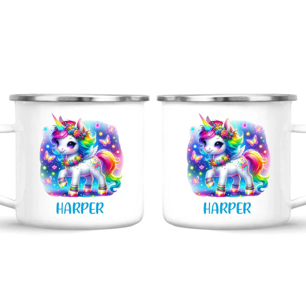 Personalised Magical Unicorn Kids Cup - Custom Name Rainbow Unicorn Mug - 11oz, 6oz or Enamel - NZ Made Gift