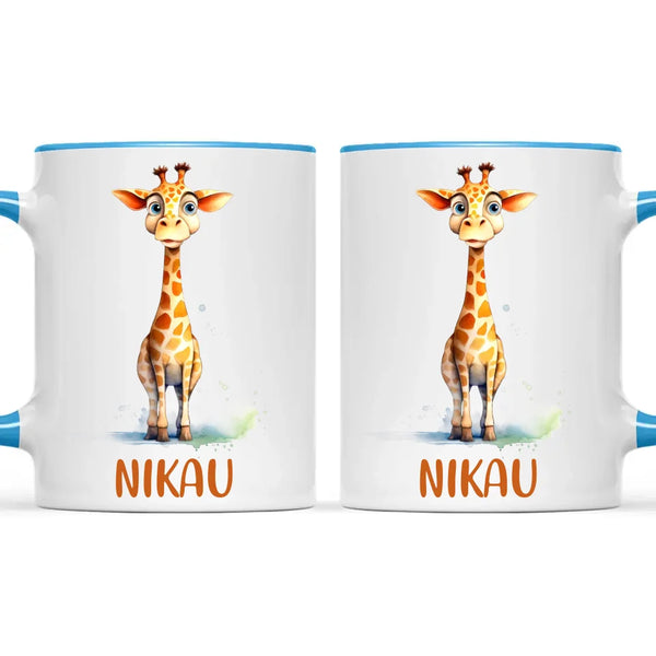 Personalised Giraffe Cup - Custom Name Kids Mug - Cute Animal Safari Gift - 11oz, 6oz or Enamel - NZ Made