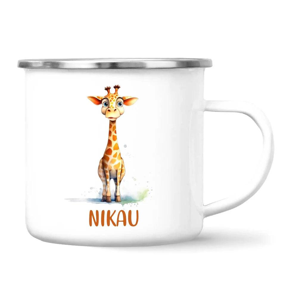 Personalised Giraffe Cup - Custom Name Kids Mug - Cute Animal Safari Gift - 11oz, 6oz or Enamel - NZ Made