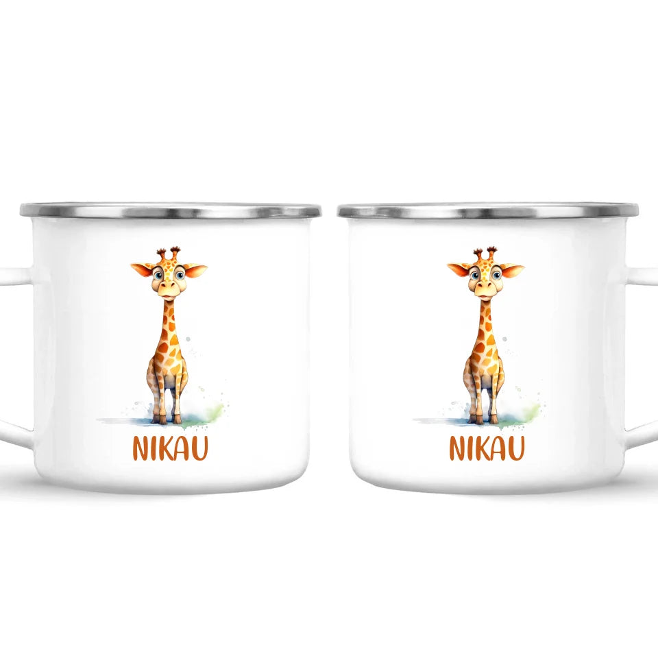 Personalised Giraffe Cup - Custom Name Kids Mug - Cute Animal Safari Gift - 11oz, 6oz or Enamel - NZ Made