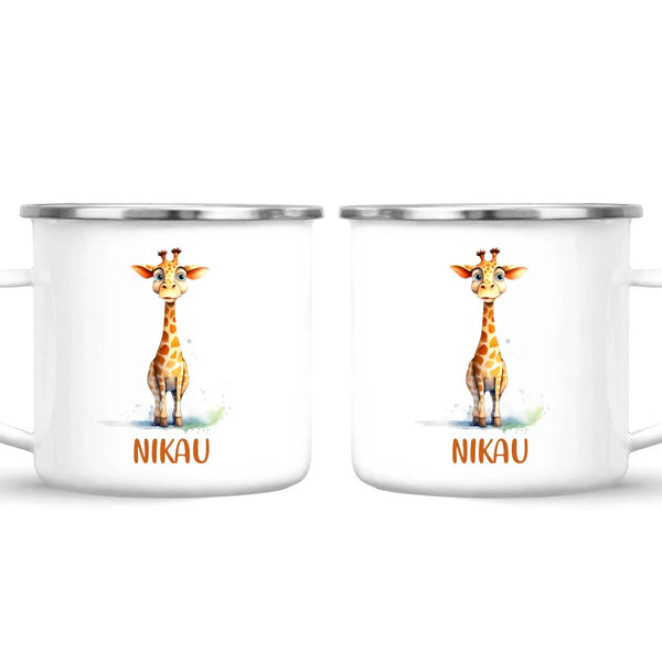Personalised Giraffe Cup - Custom Name Kids Mug - Cute Animal Safari Gift - 11oz, 6oz or Enamel - NZ Made