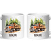 Personalised with Name, Orange Logging Truck Kids Mug – Custom Forest Truck Cup for Children – Available in 11oz, 6oz & Enamel