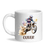 Personalised with Name, Motocross Dirt Bike Kids Mug – Customised Off-Road Motorbike Cup for Children – Available in 11oz, 6oz & Enamel Options