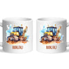 Personalised with Name, Bulldozer Kids Mug – Customised Construction-Themed Cup – Available in 11oz, 6oz & Enamel Options