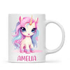 Personalised with Name, Pastel Unicorn Kids Mug – Custom Unicorn Cup for Children – Available in 11oz, 6oz & Enamel