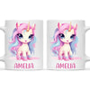 Personalised with Name, Pastel Unicorn Kids Mug – Custom Unicorn Cup for Children – Available in 11oz, 6oz & Enamel