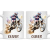 Personalised with Name, Motocross Dirt Bike Kids Mug – Customised Off-Road Motorbike Cup for Children – Available in 11oz, 6oz & Enamel Options