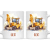 Personalised with Name, Digger Kids Mug – Customised Construction-Themed Cup – Available in 11oz, 6oz & Enamel Options