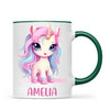 Personalised with Name, Pastel Unicorn Kids Mug – Custom Unicorn Cup for Children – Available in 11oz, 6oz & Enamel