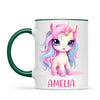 Personalised with Name, Pastel Unicorn Kids Mug – Custom Unicorn Cup for Children – Available in 11oz, 6oz & Enamel