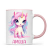 Personalised with Name, Pastel Unicorn Kids Mug – Custom Unicorn Cup for Children – Available in 11oz, 6oz & Enamel